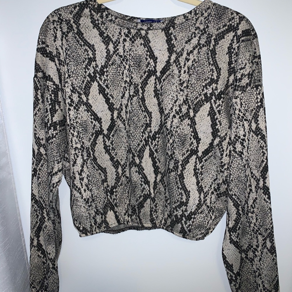 ZARA snake print sweater crop top
